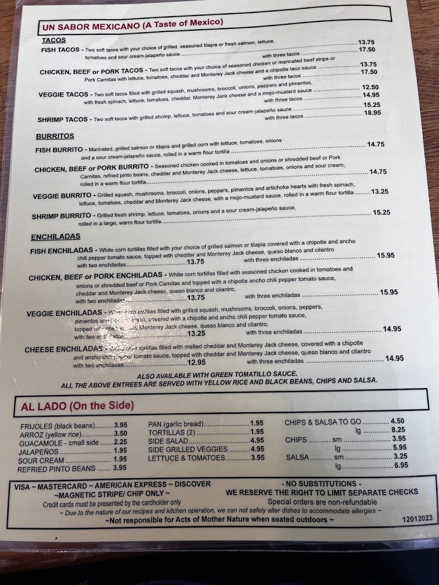 La Fonda Latina Photo Menu 2