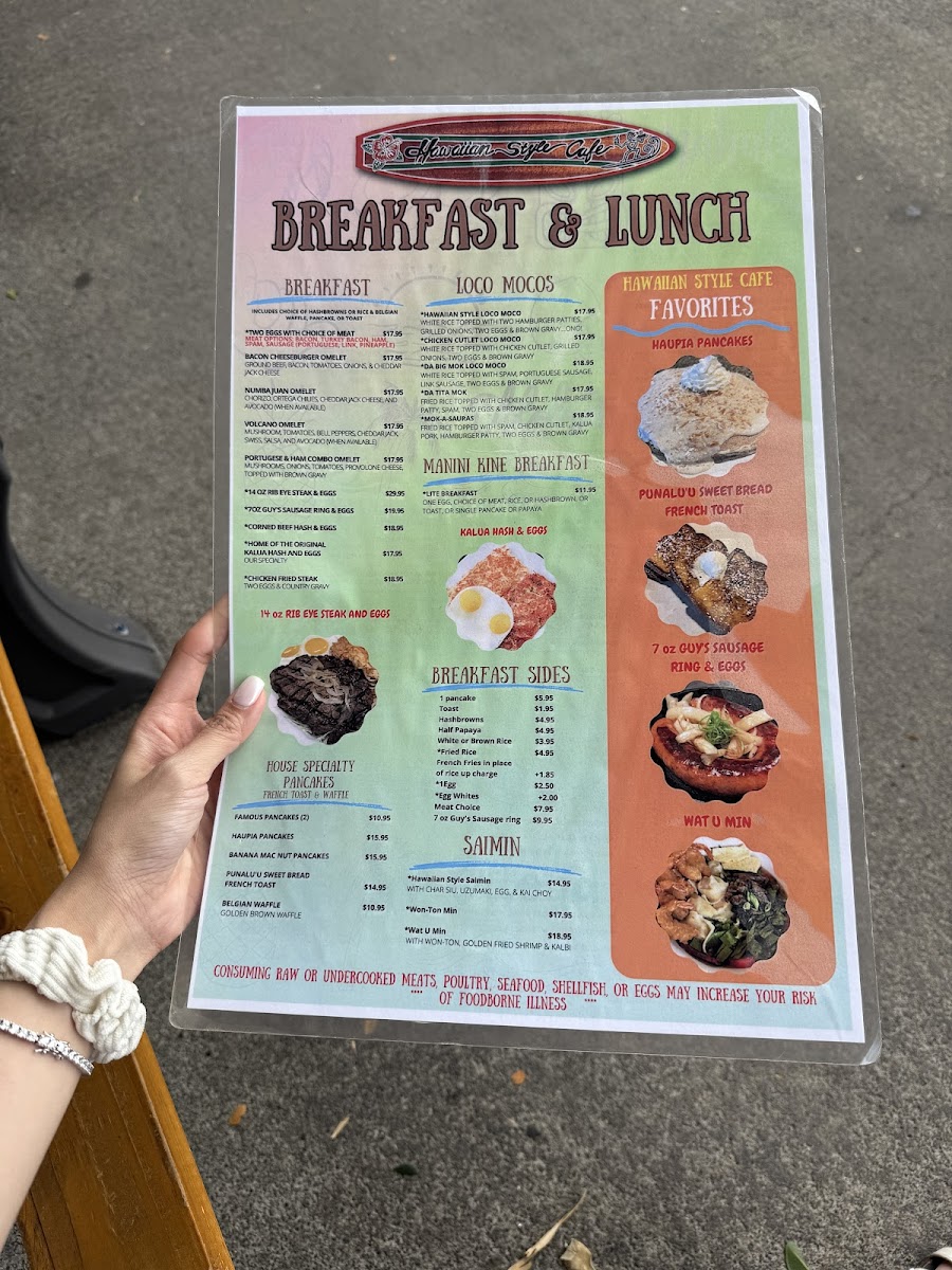 Hawaiian Style Cafe Hilo Photo Menu 5