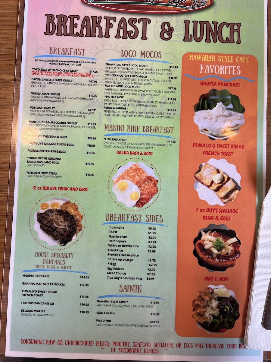Hawaiian Style Cafe Hilo Photo Menu 9