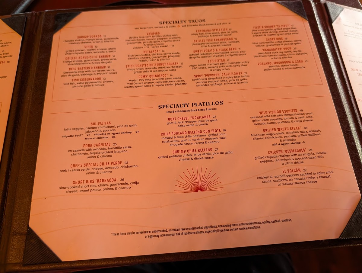 SOL Mexican Cocina Photo Menu 5