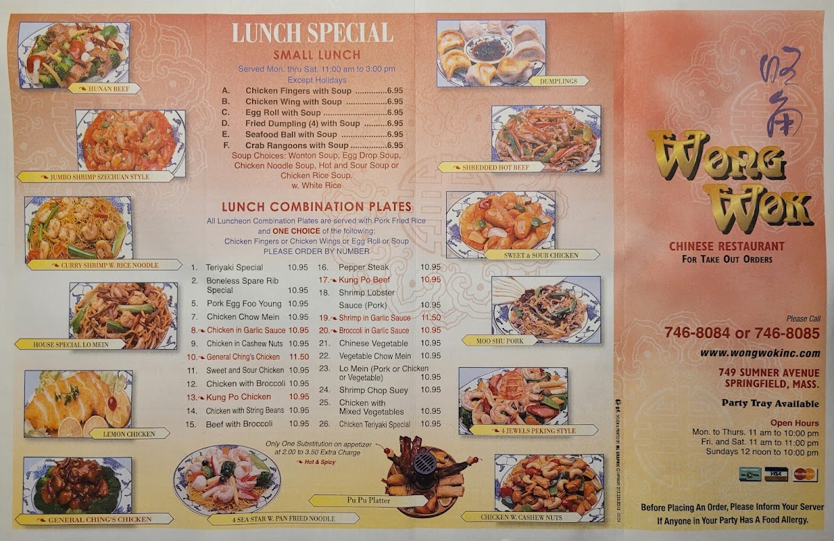 Wong Wok Restaurant Photo Menu 2