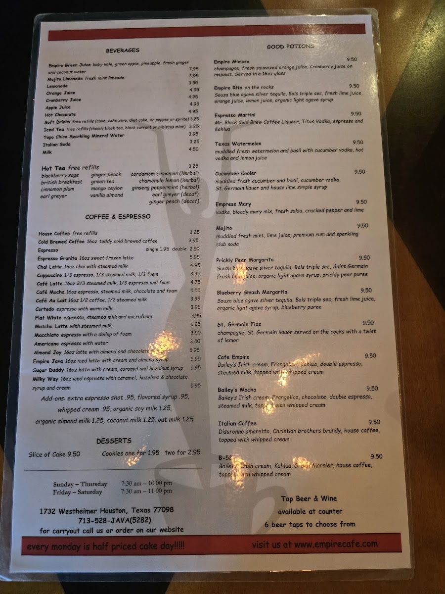 Empire Café Photo Menu 4