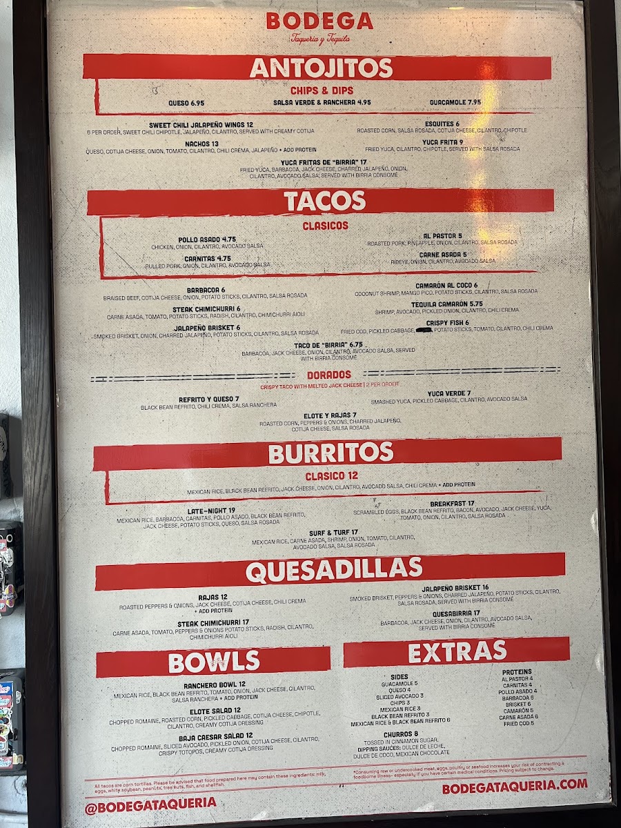 Bodega Taqueria y Tequila Photo Menu 2