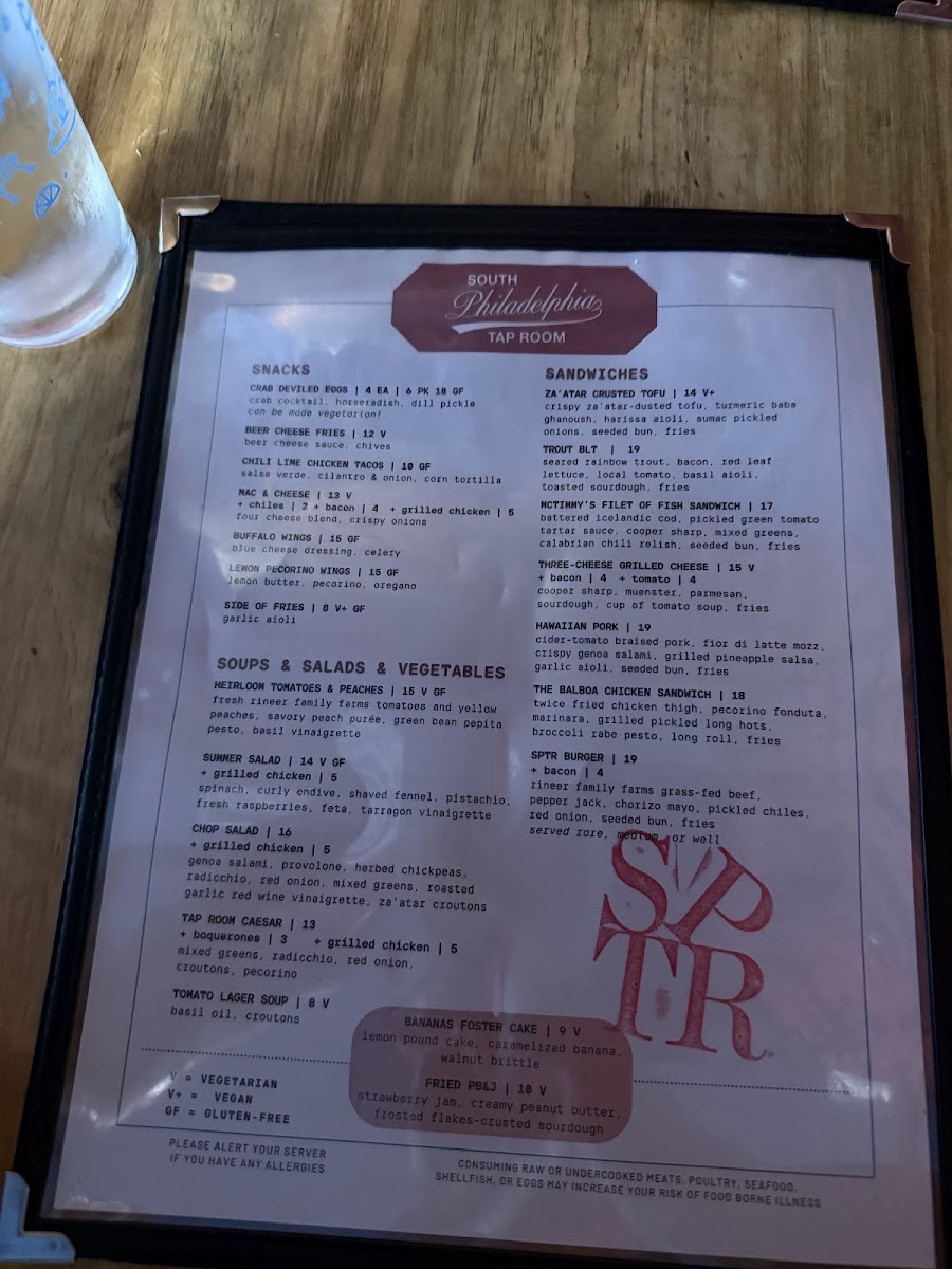 South Philadelphia Tap Room Photo Menu 3