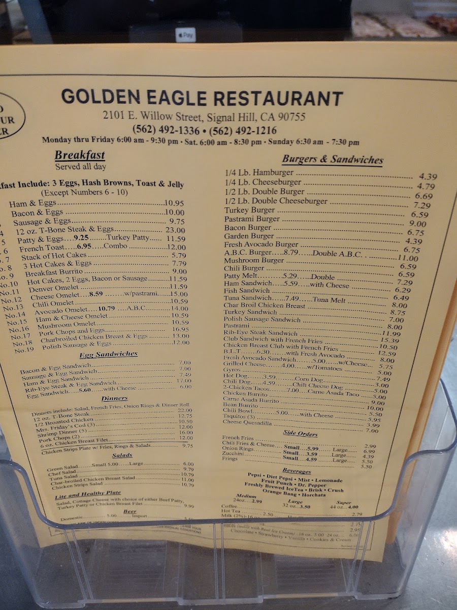 Golden Eagle Restaurant Photo Menu 10