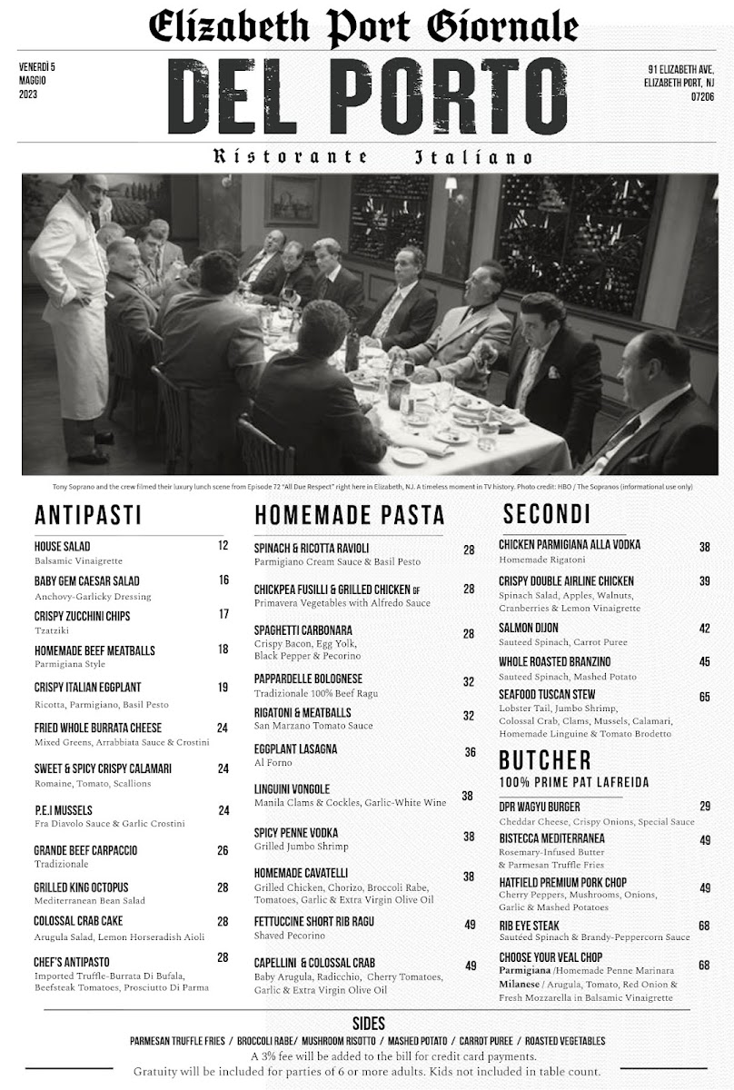 DEL PORTO ITALIAN RESTAURANT Photo Menu 2