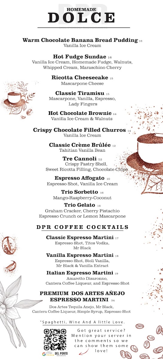DEL PORTO ITALIAN RESTAURANT Photo Menu 4