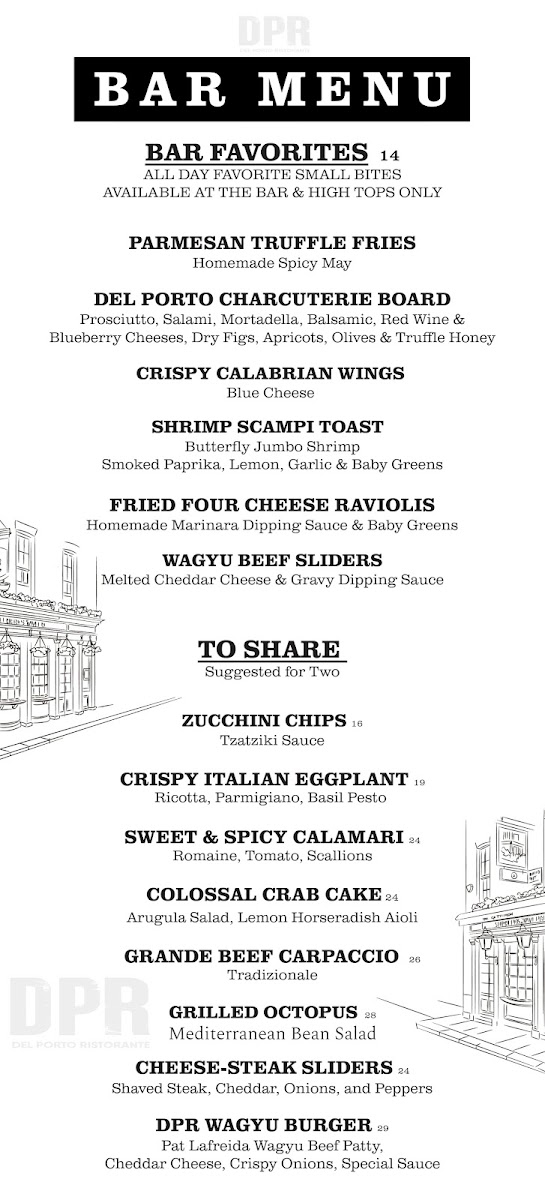 DEL PORTO ITALIAN RESTAURANT Photo Menu 7