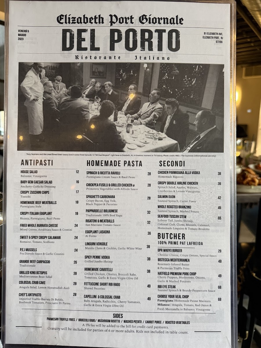 DEL PORTO ITALIAN RESTAURANT Photo Menu 8