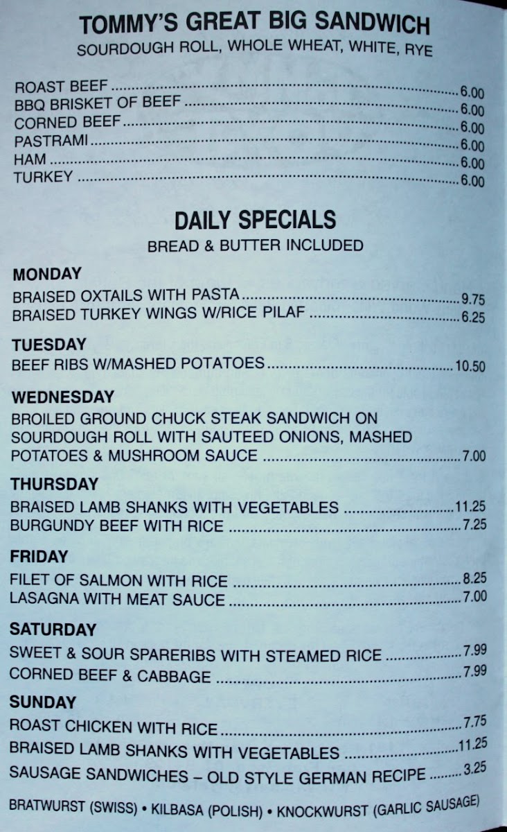 Tommy's Joynt Photo Menu 5
