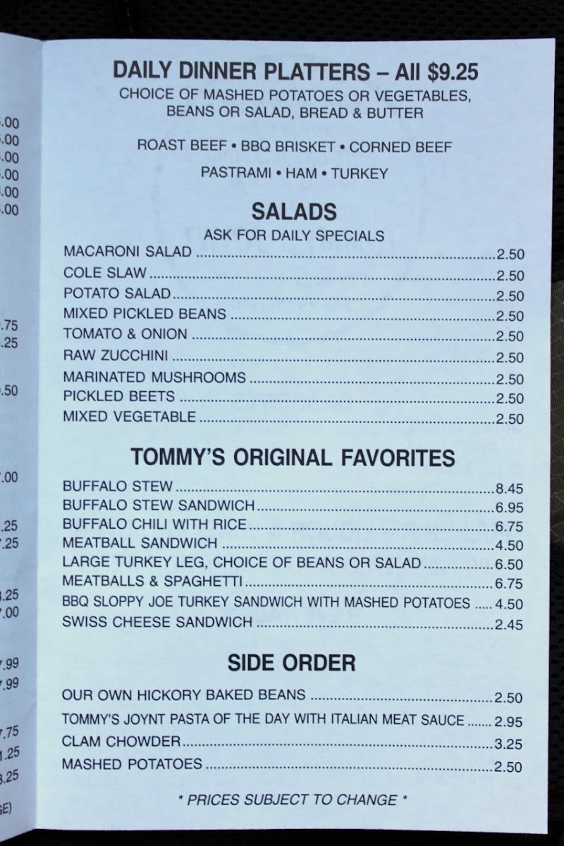 Tommy's Joynt Photo Menu 7