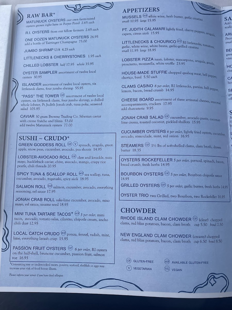 Matunuck Oyster Bar Photo Menu 6