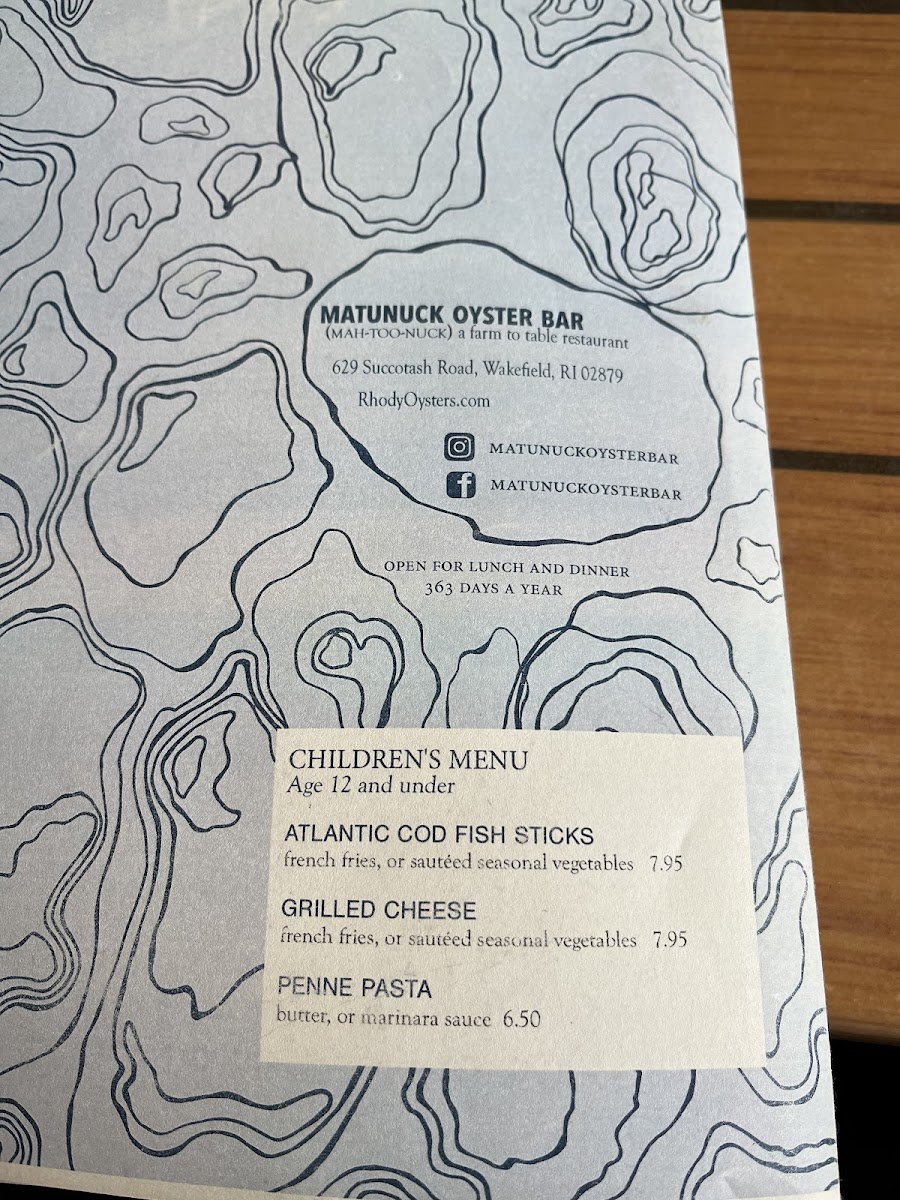 Matunuck Oyster Bar Photo Menu 9