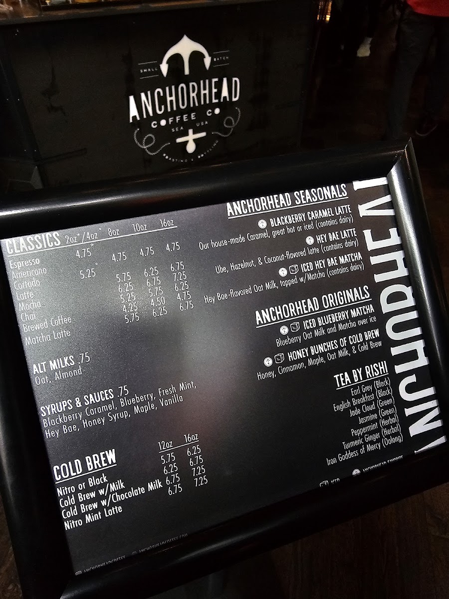 Anchorhead Coffee Photo Menu 1