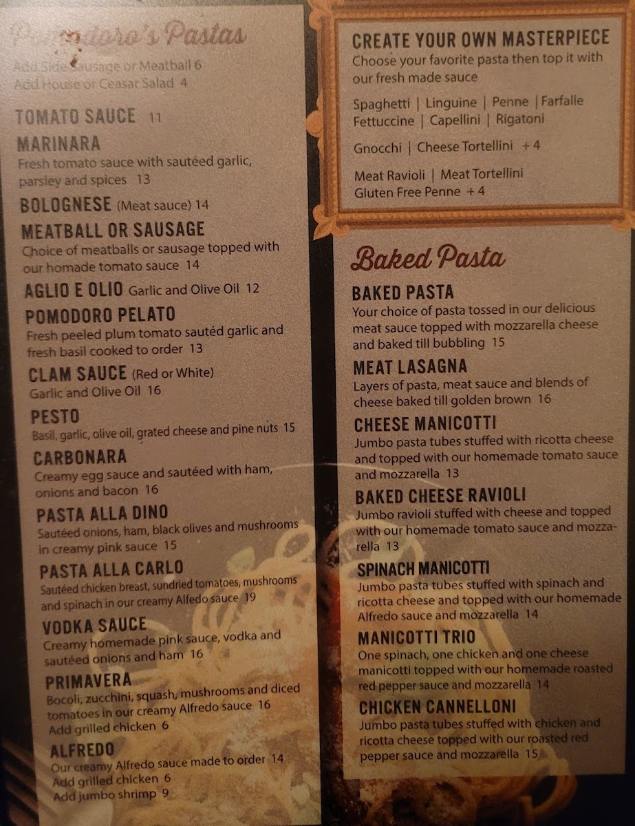 Pomodoro Italian Kitchen Photo Menu 9