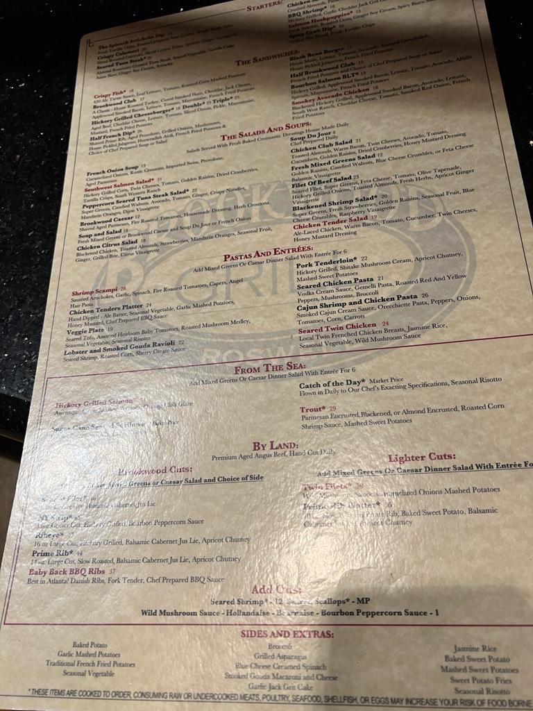 Brookwood Grill Photo Menu 10