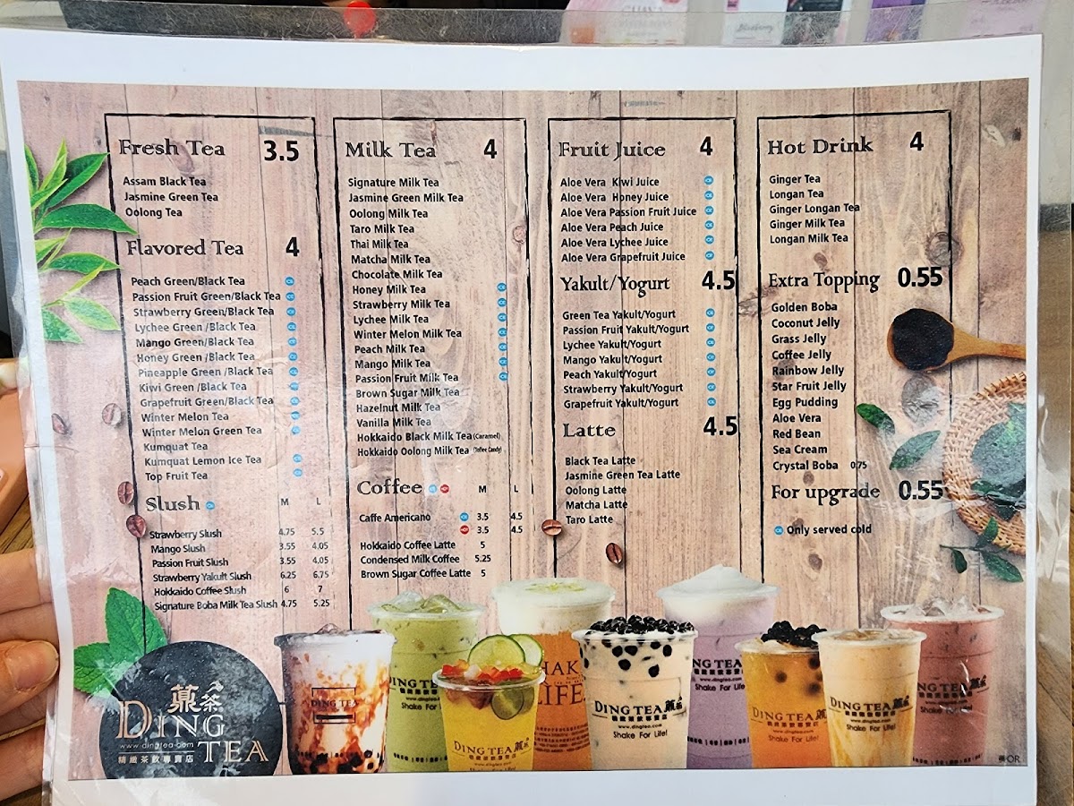 Ding Tea Taylorsville Photo Menu 2