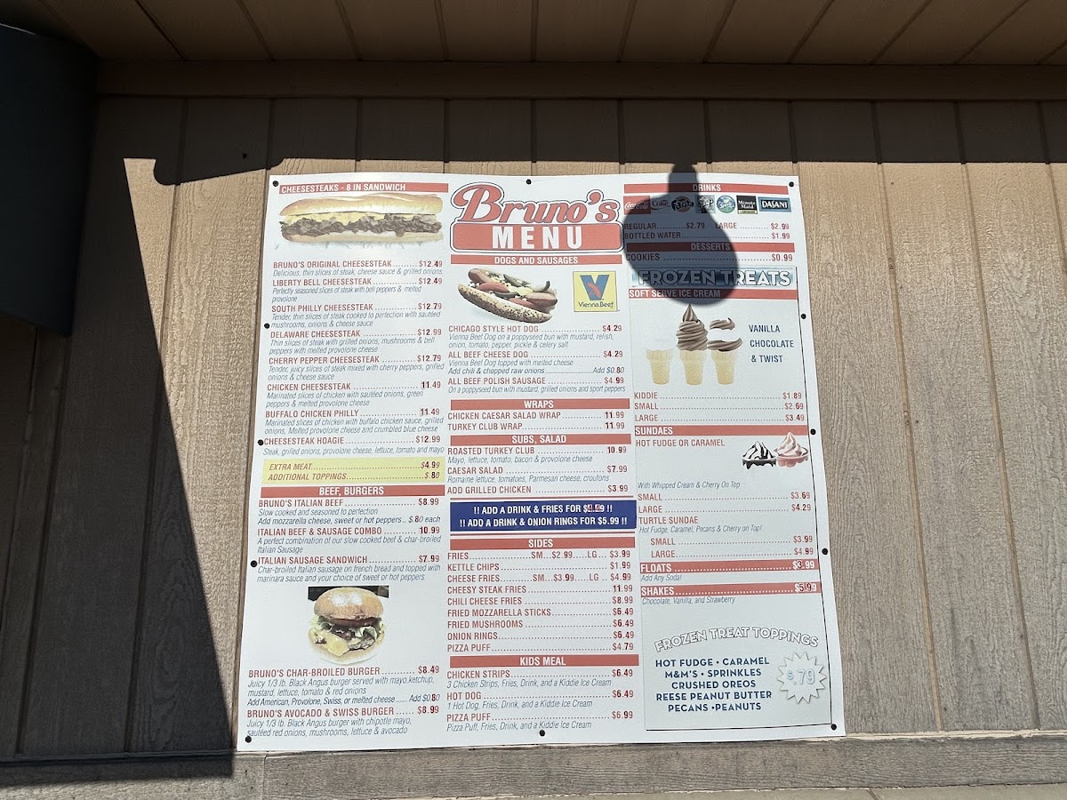 Bruno's Cheesesteaks Photo Menu 2