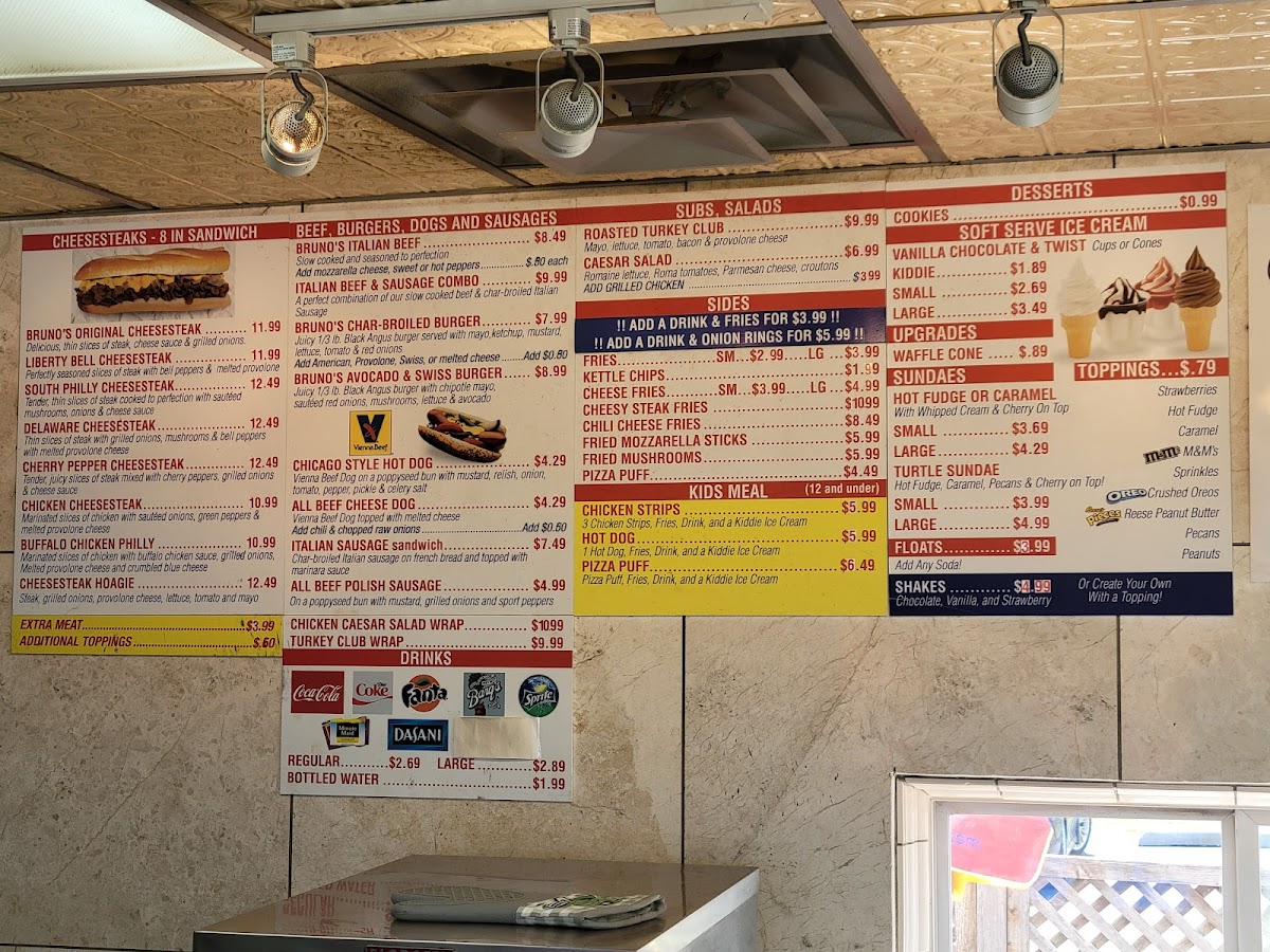 Bruno's Cheesesteaks Photo Menu 3