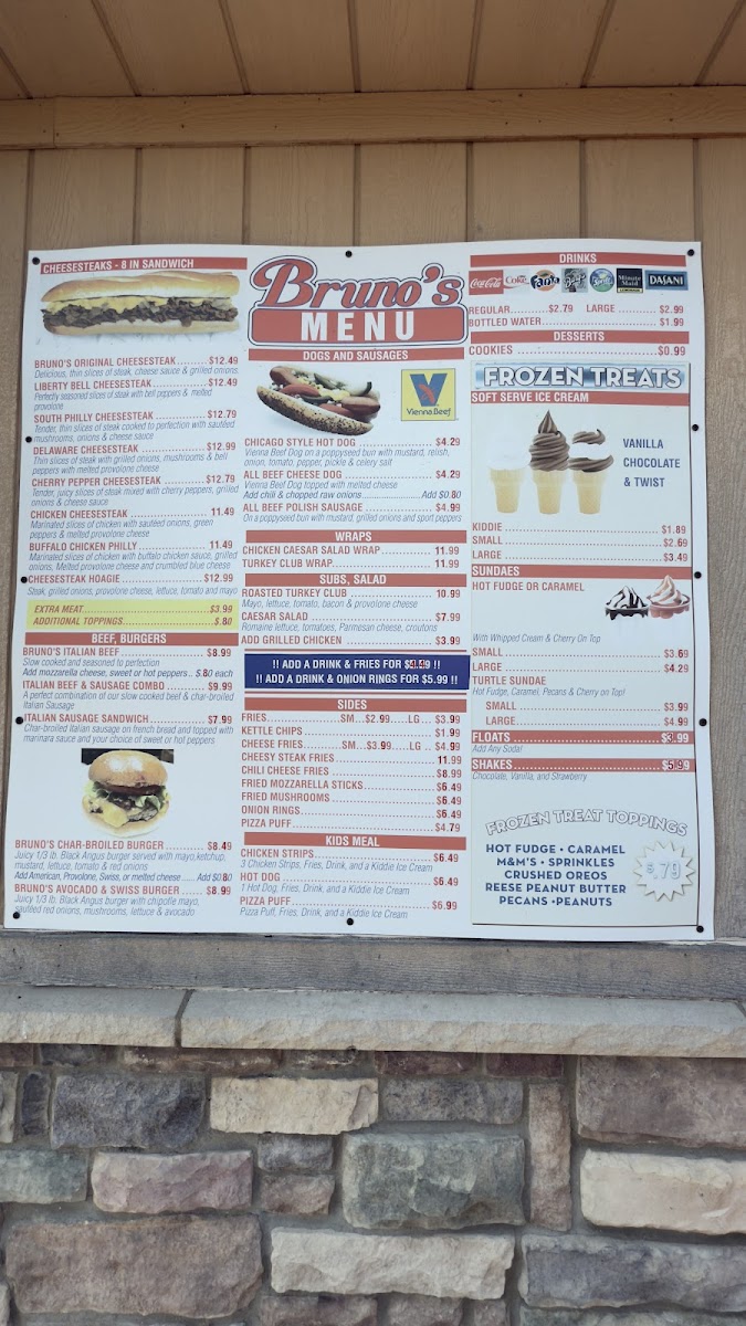 Bruno's Cheesesteaks Photo Menu 5