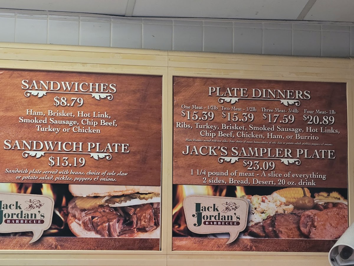 Jack Jordan's Bar-B-Que Photo Menu 1