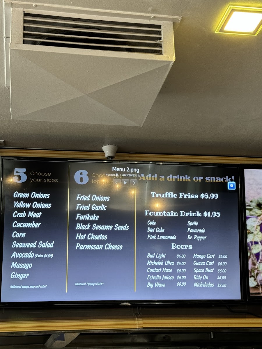 The lowkey poke joint Photo Menu 2