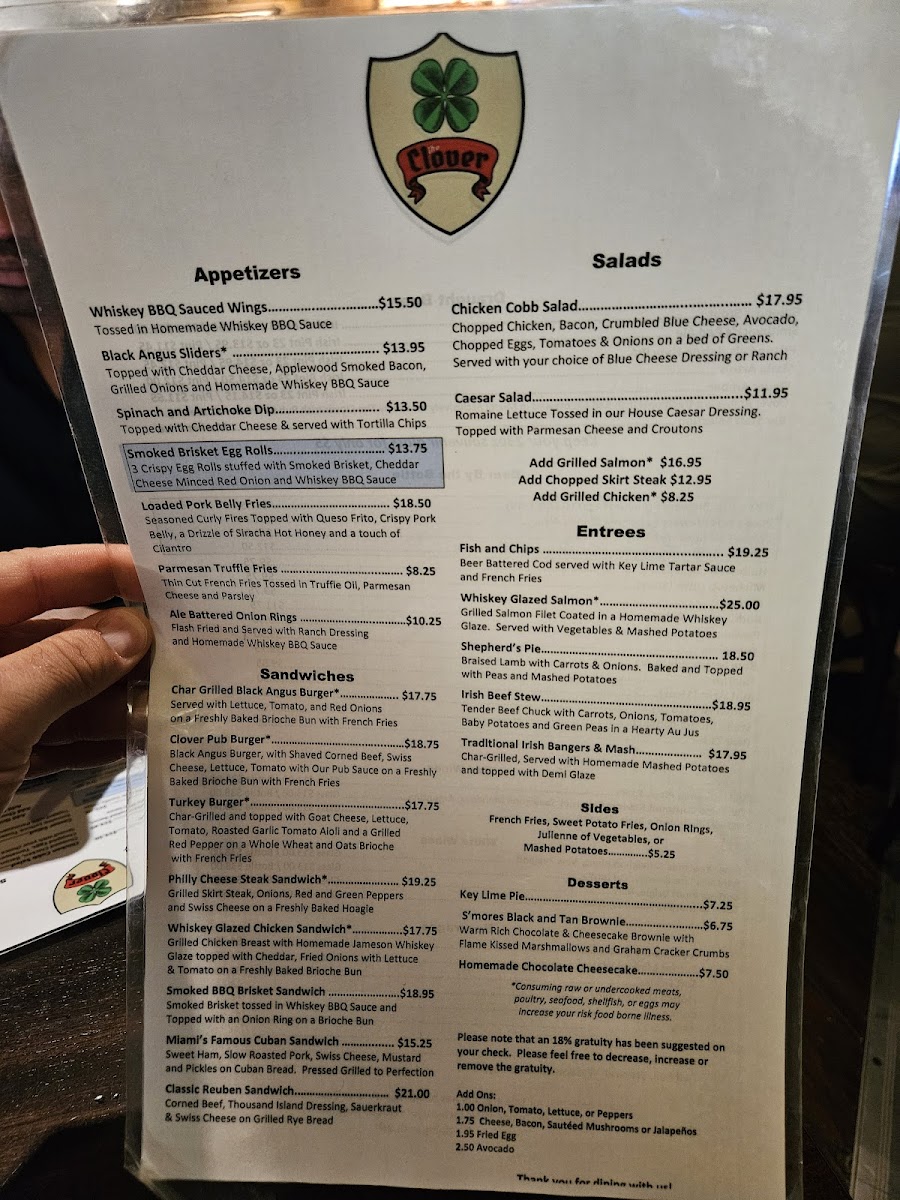 The Clover Irish Pub Photo Menu 1