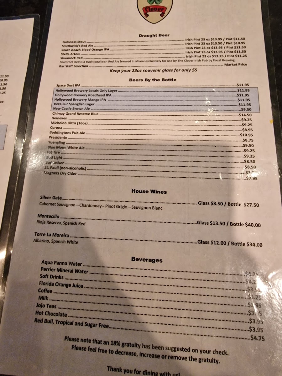 The Clover Irish Pub Photo Menu 10