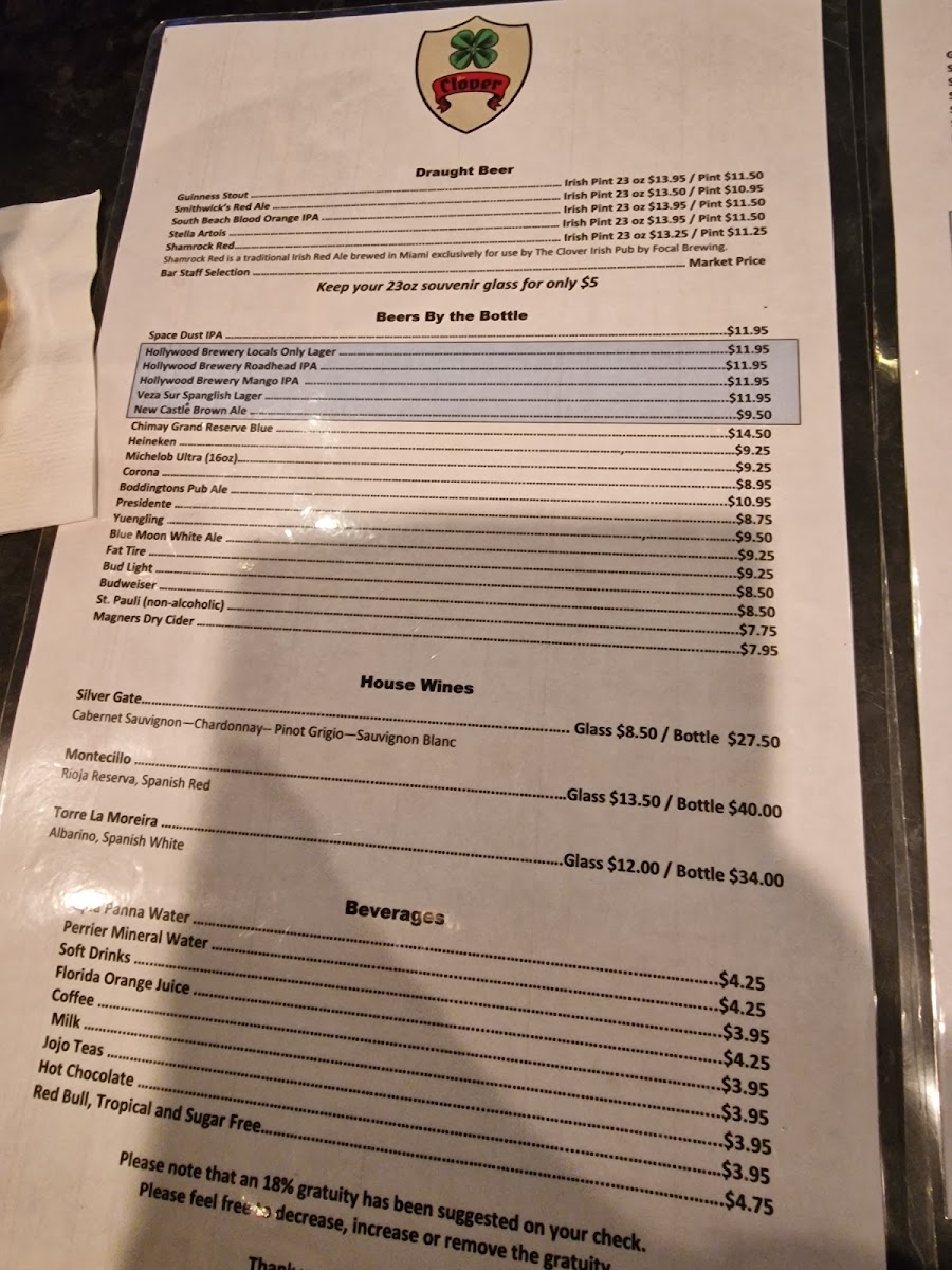 The Clover Irish Pub Photo Menu 8