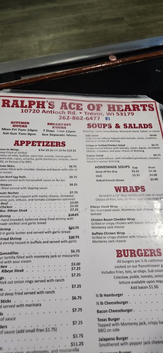Ralph's Ace of Hearts Photo Menu 10
