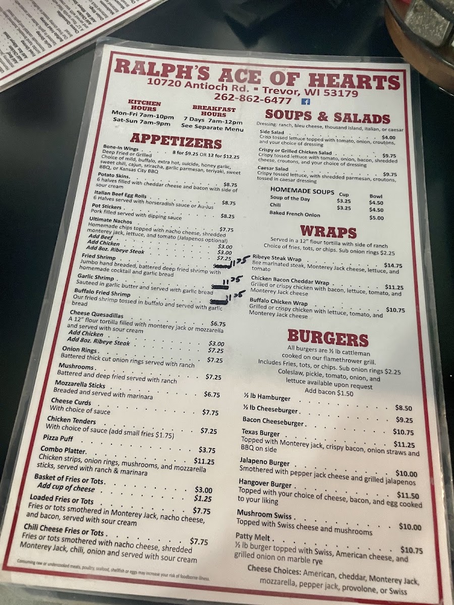 Ralph's Ace of Hearts Photo Menu 6