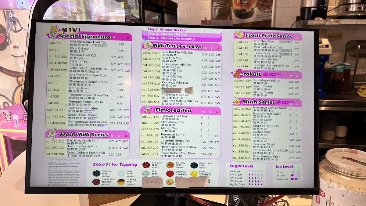 Vivi Bubble Tea Photo Menu 1