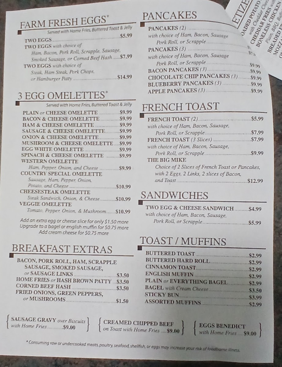 Mt Bethel Diner Photo Menu 9