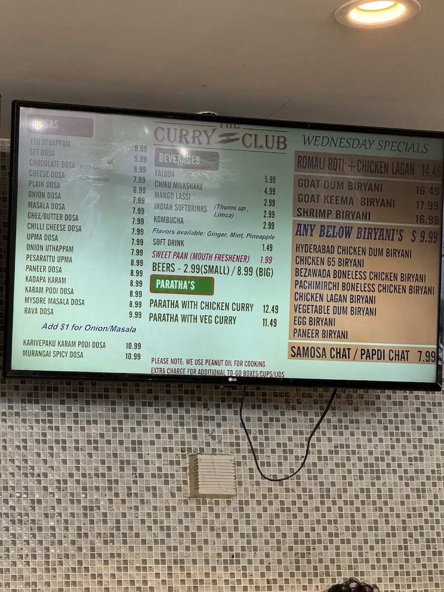 The Curry Club Photo Menu 2