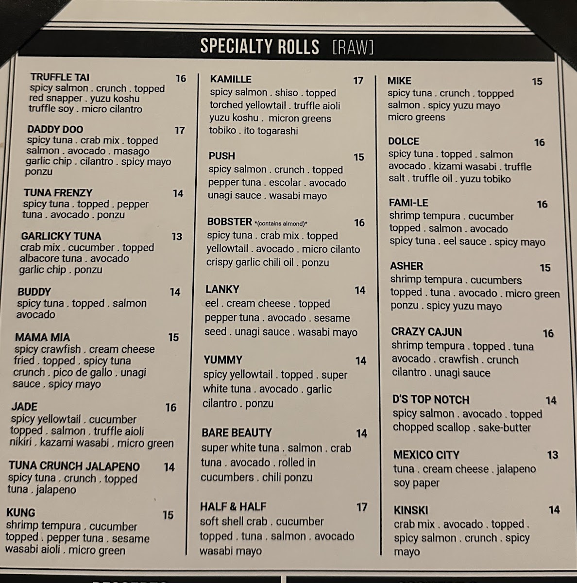 Top Sushi Photo Menu 1
