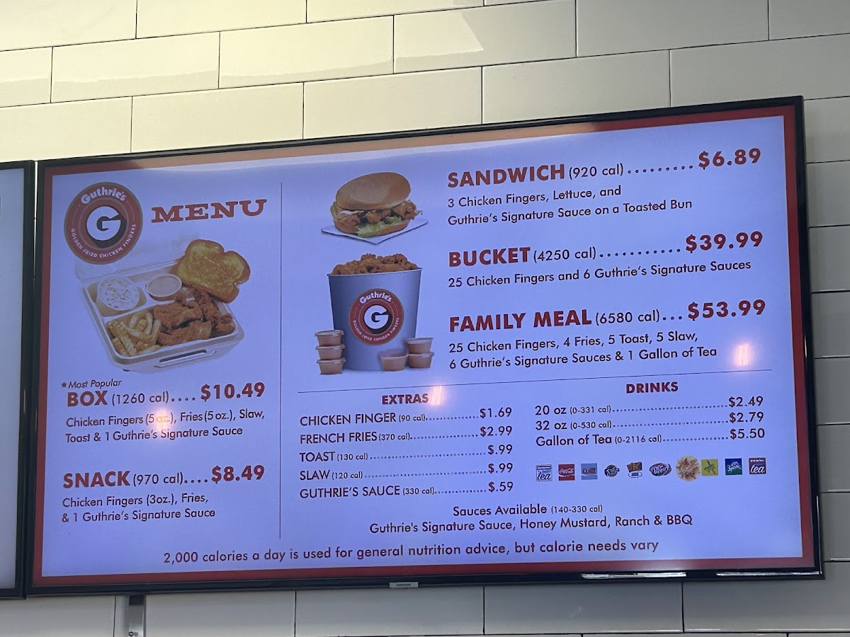 Guthrie's Photo Menu 1