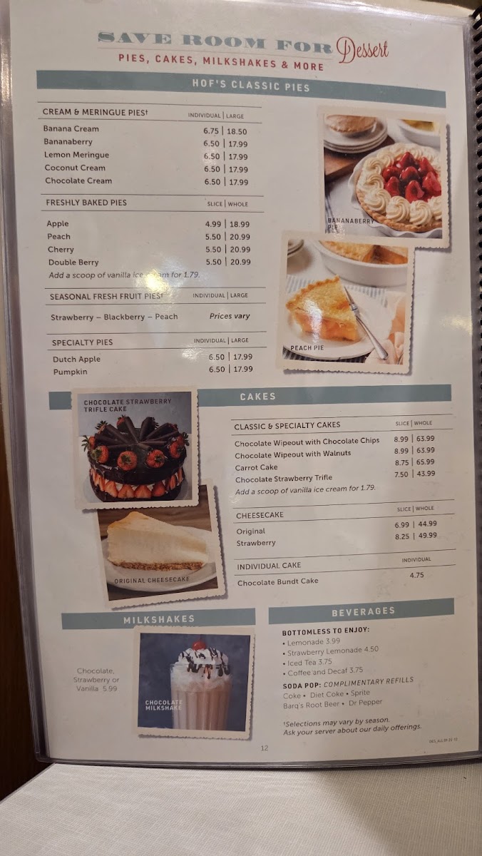 Hof's Hut Restaurant & Bakery Photo Menu 8
