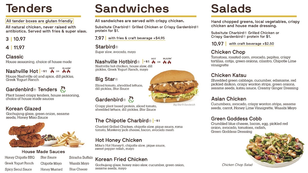 Starbird Chicken Photo Menu 1