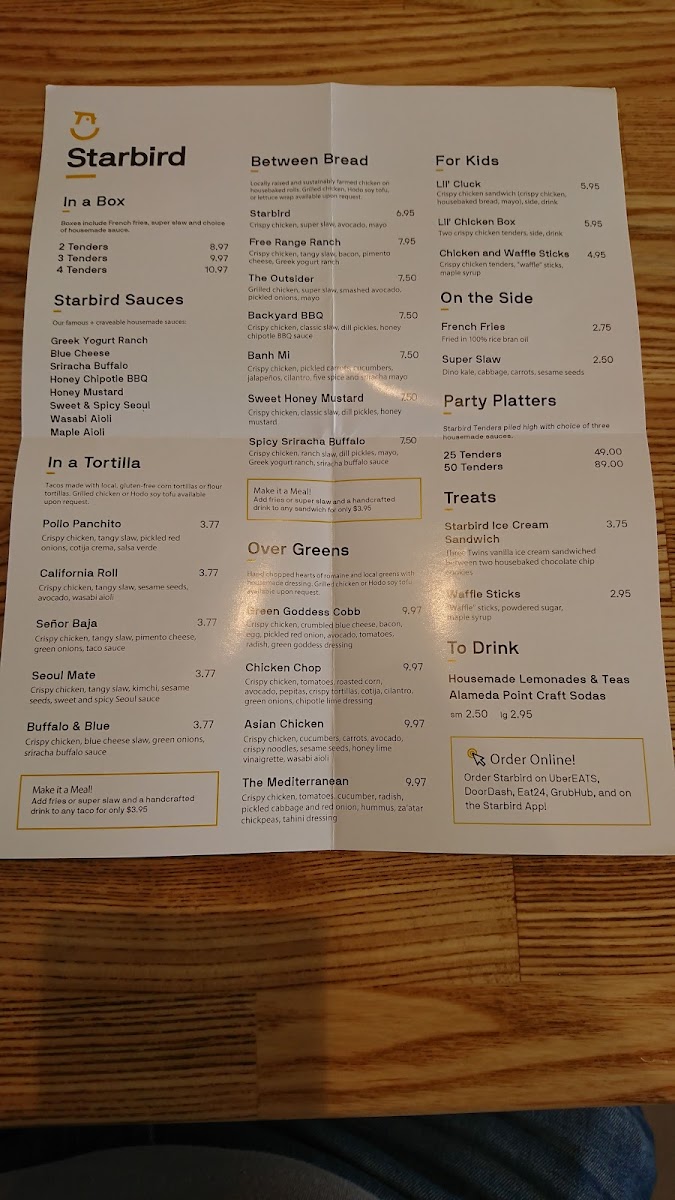 Starbird Chicken Photo Menu 10