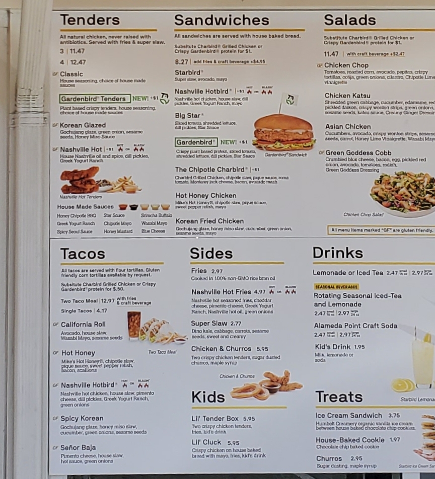 Starbird Chicken Photo Menu 3