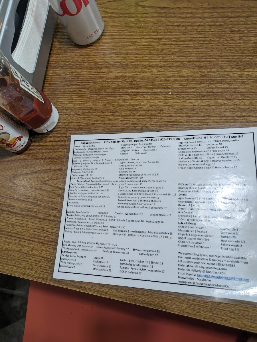 Taqueria Azteca Photo Menu 2