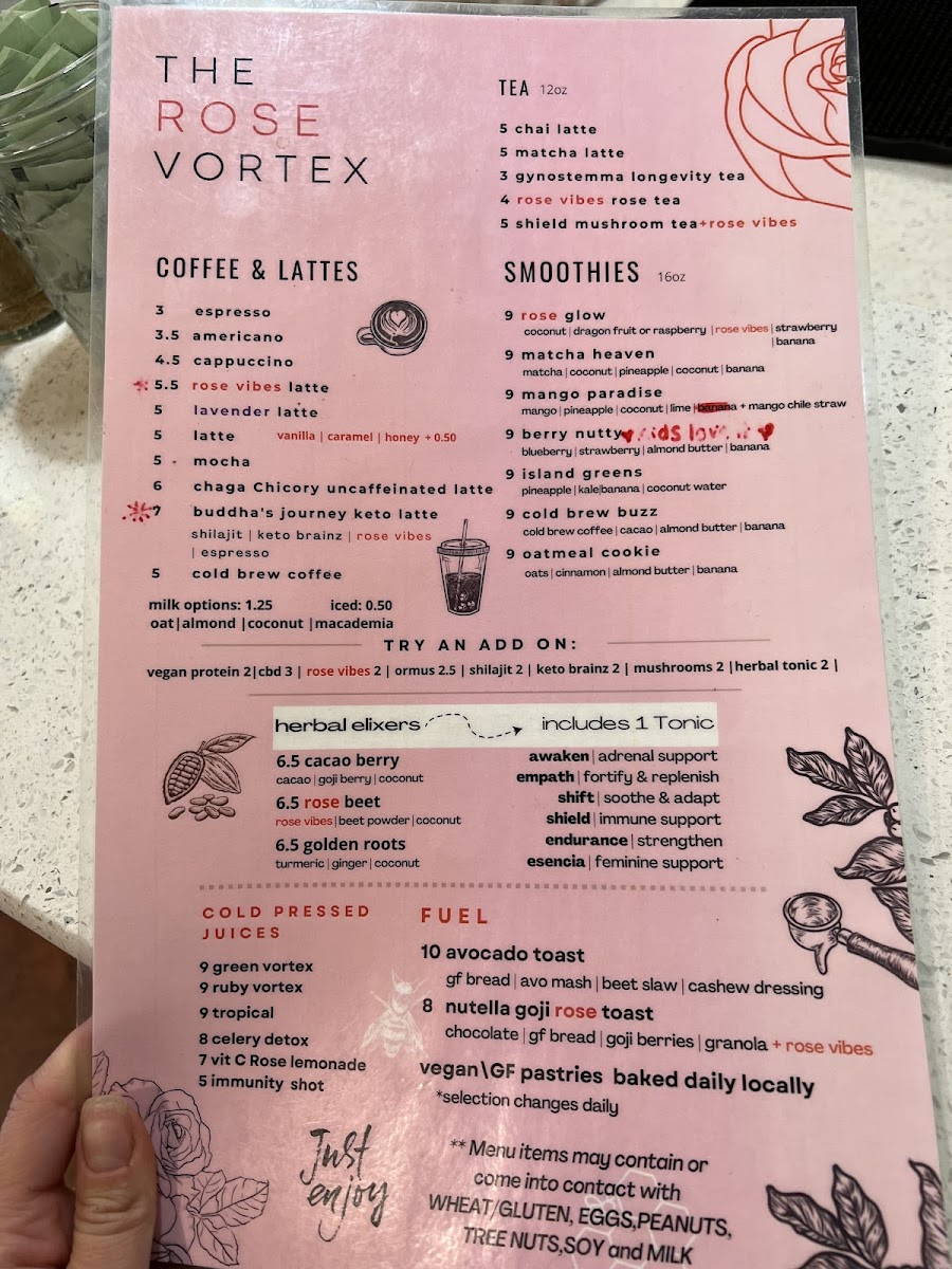 Rose Vortex Cafe - Coffee / Smoothies / Juices Photo Menu 2