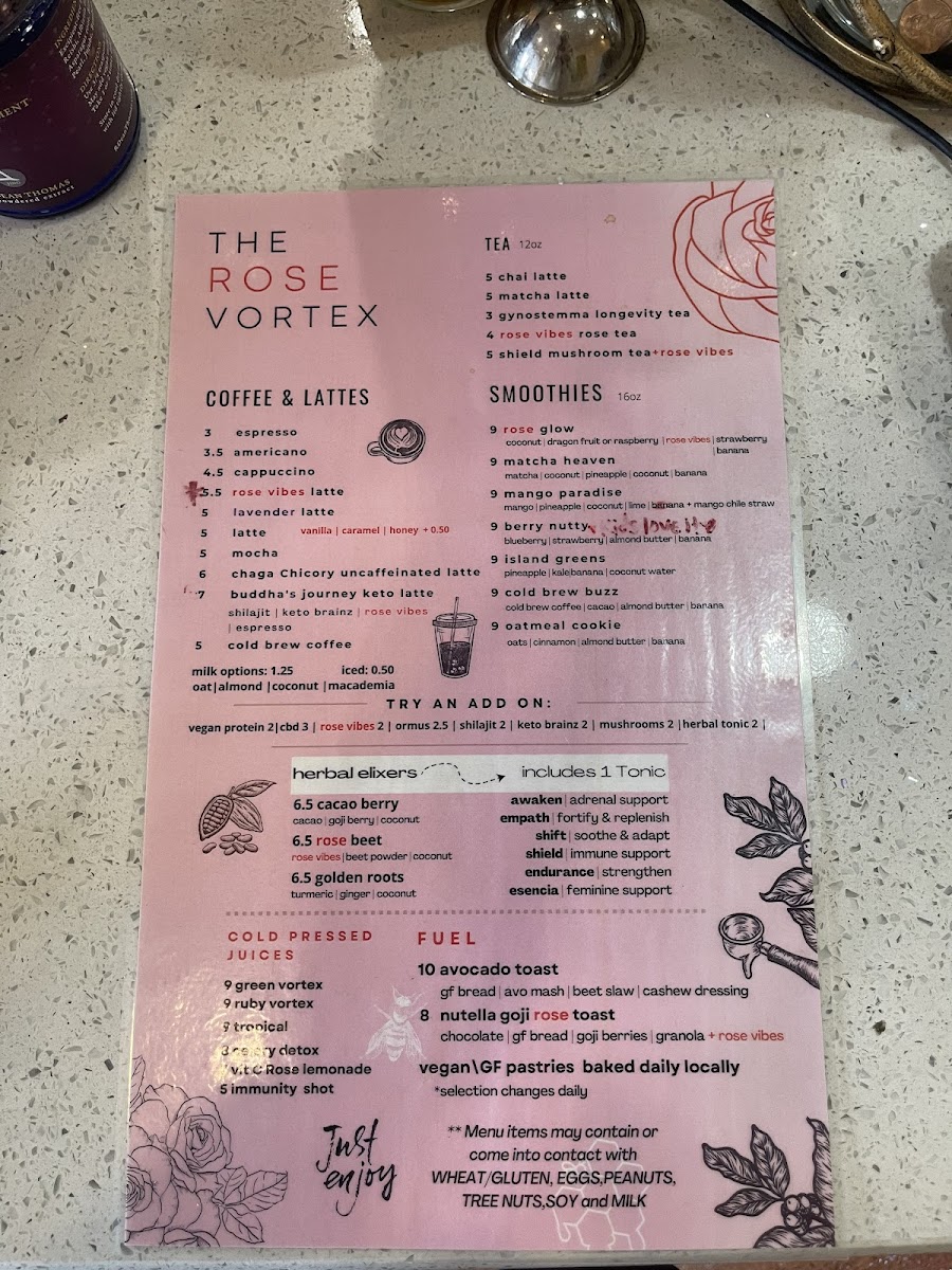 Rose Vortex Cafe - Coffee / Smoothies / Juices Photo Menu 4