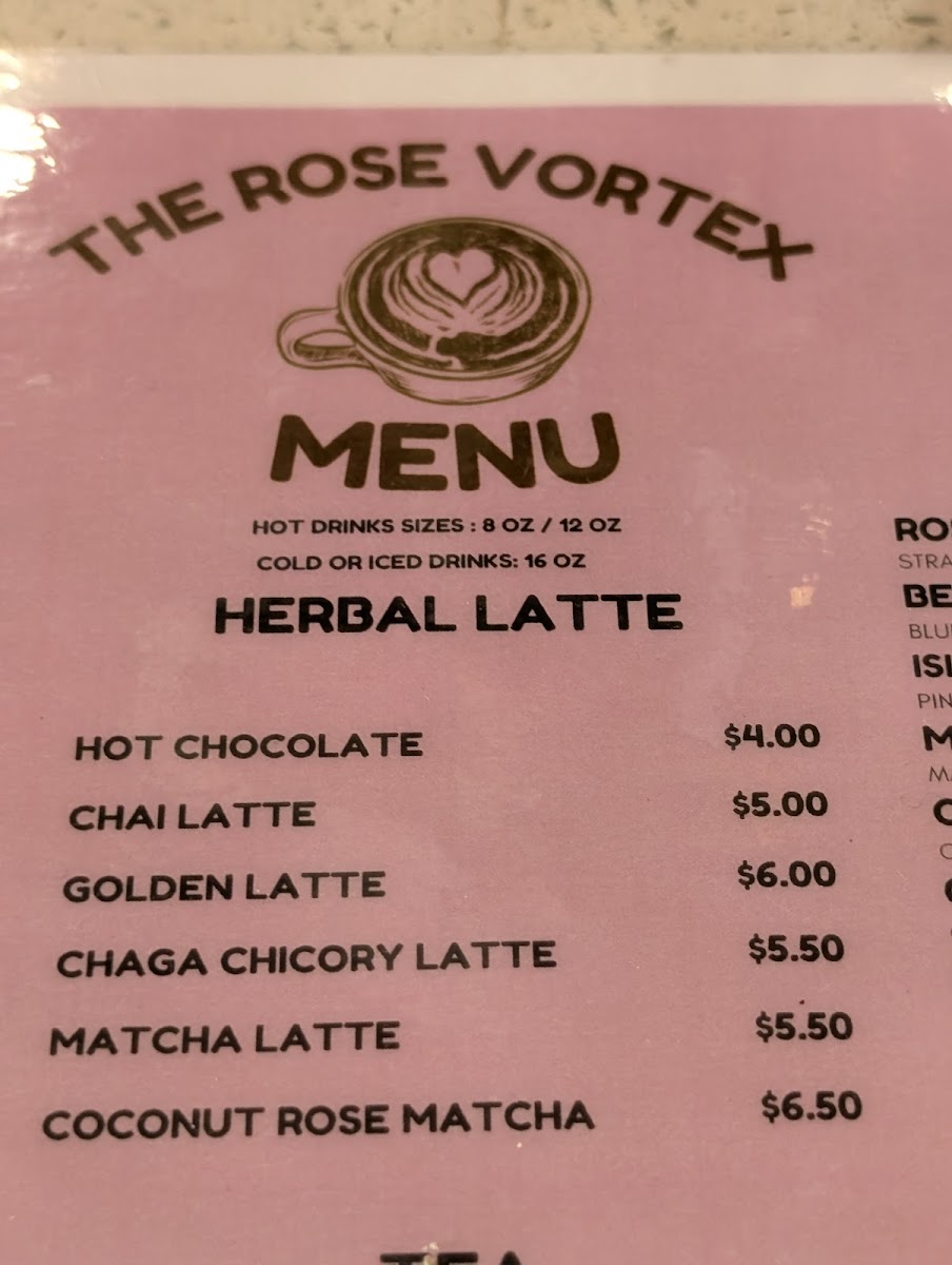 Rose Vortex Cafe - Coffee / Smoothies / Juices Photo Menu 6