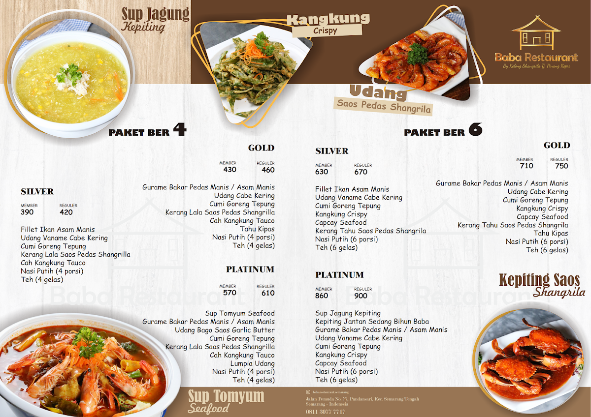Baba Restaurant by Kelong Shangrila Tj. Pinang Kepri Photo Menu 1