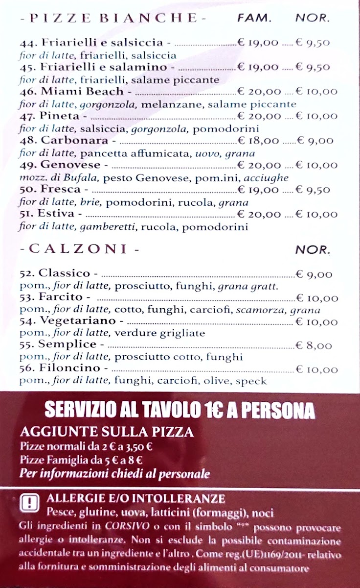 Pizzeria La Luna Pizzeria e Bar Photo Menu 5