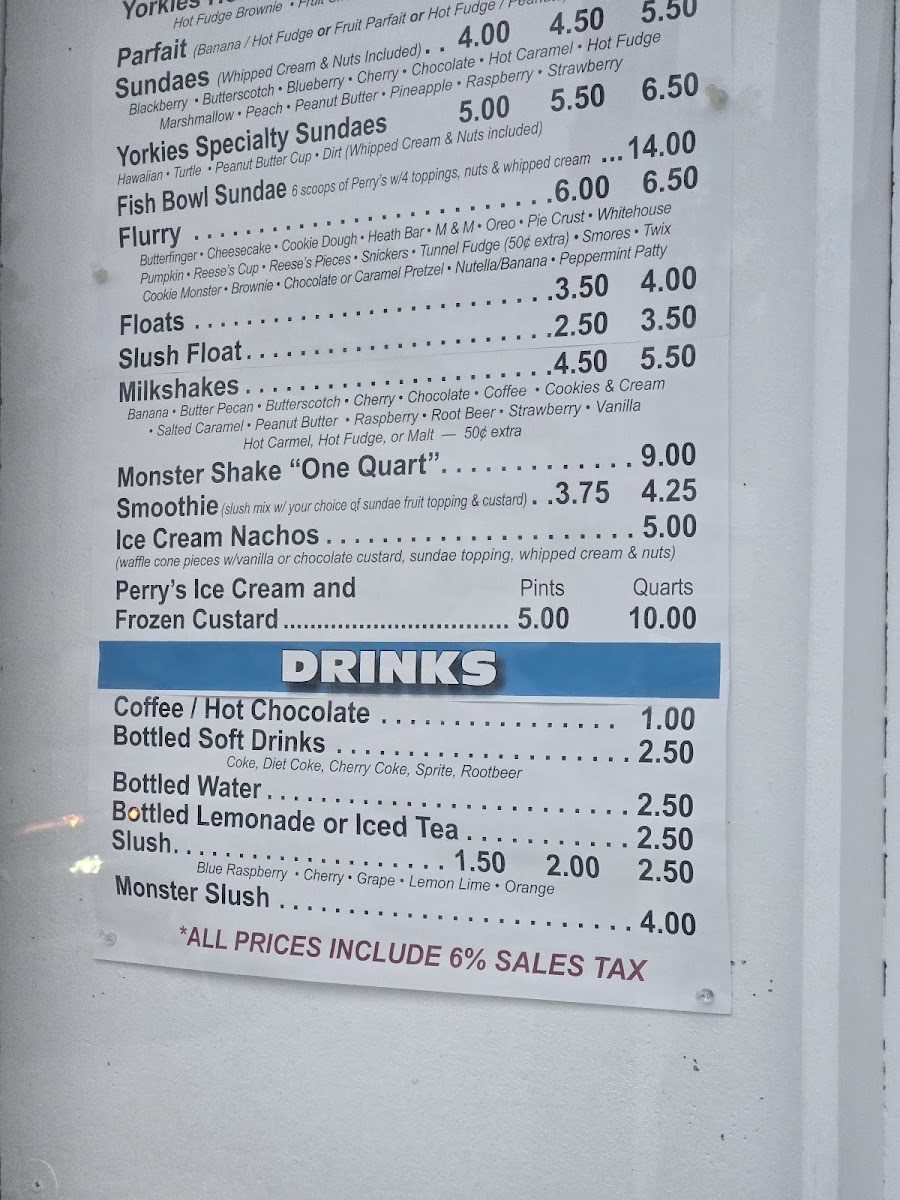 Yorkie's Grille & Custard Photo Menu 1