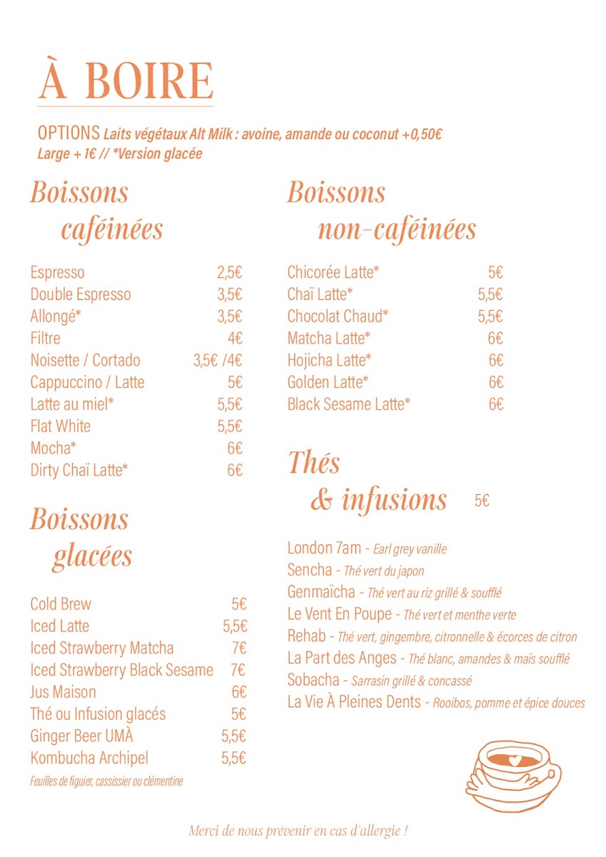 On Partage - Cantine Caféinée Photo Menu 1