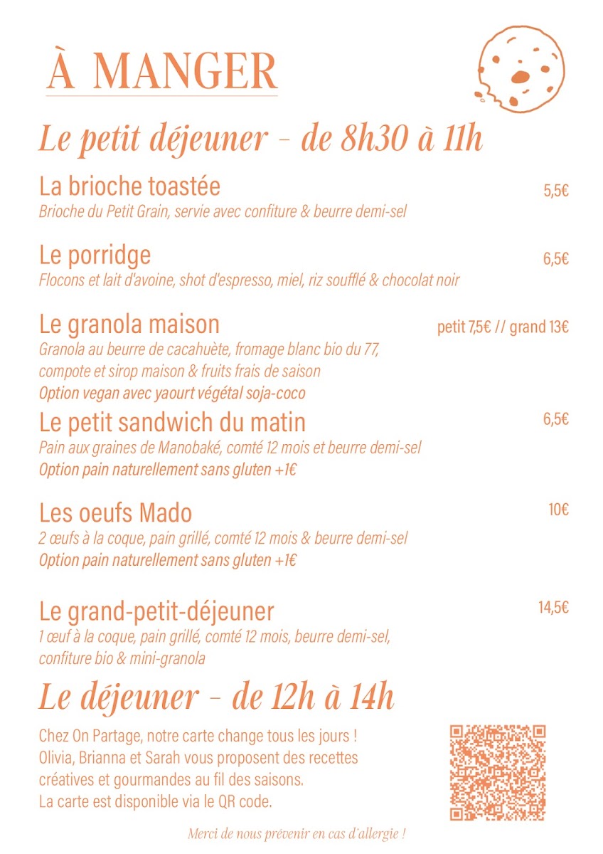 On Partage - Cantine Caféinée Photo Menu 2