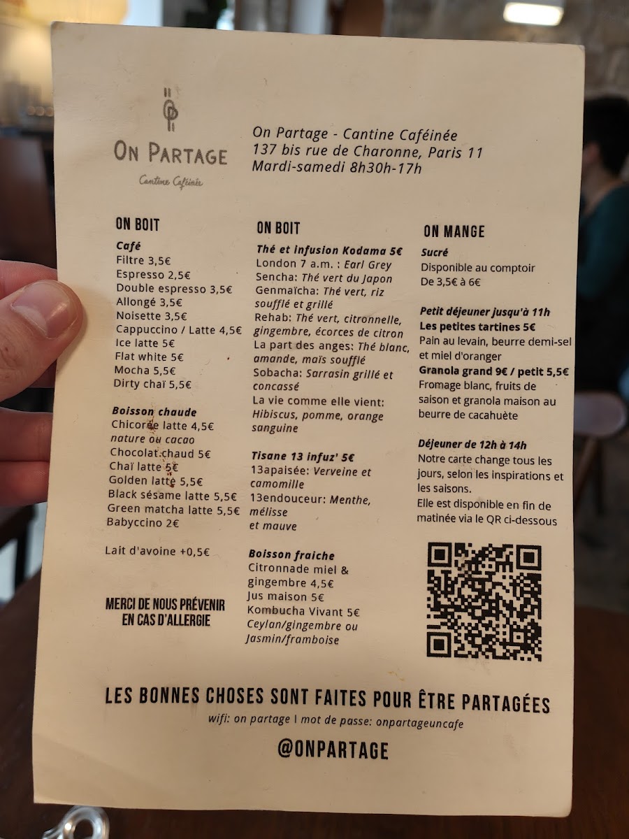 On Partage - Cantine Caféinée Photo Menu 6